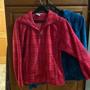 Cozy jacket, size large. Polyester with fleece softness.